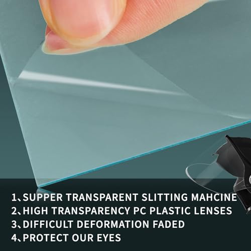 100 Pcs 2'' x 4.25'' Clear Welding Lens 0.04" Thick Welding Cap Hood Clear Lenses Cover Replacement Transparent Universal Helmet Accessories Top Protection for Protecting Eyes