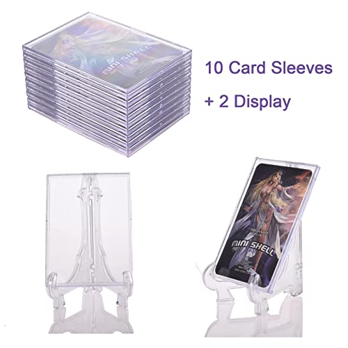 10 Acrylic Card Sleeves with Display Stands - Trading Card Protectors
