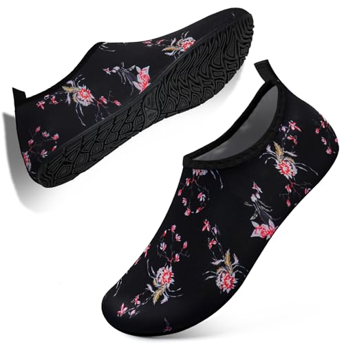 Quick Dry Water Shoes for Men and Women - Black Rose (9-10 Women/7.5-8.5 Men)