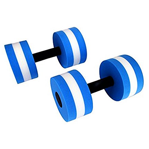 Aqua Fitness Dumbbells - Blue Water Exercise Hand Bars (Set of 2)