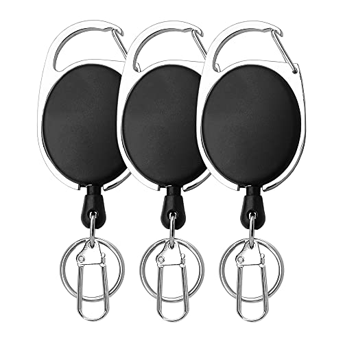 Fly Fishing Zinger Retractor with 24" Nylon Cord - 3pcs
