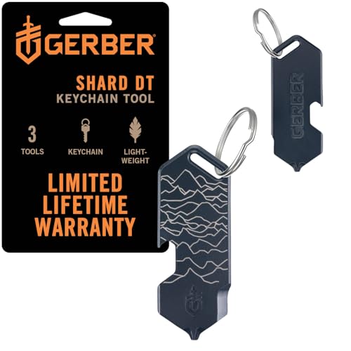 Gerber Urban Blue 3-in-1 Keychain Multi-Tool with Bottle Opener, Package & Cross Driver