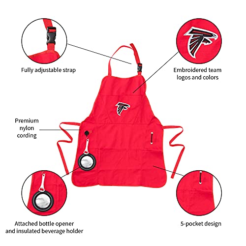 Adjustable Atlanta Falcons Grill Chef Apron with Pockets & Bottle Opener