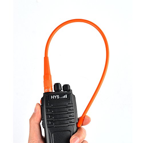 HYS 15.6-inch Dual Band VHF/UHF Antenna for Baofeng Radios, Orange, SMA-Female, 144/430MHz, Model HYS-771N