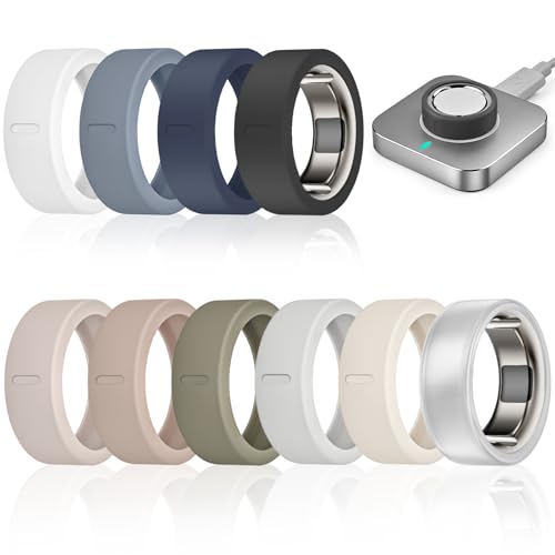 10 Pack Ultra-Thin Silicone Smart Ring Protector Cover - Size 6-10
