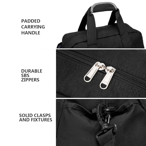 Ineetatu 14-Inch Small Gym Bag for Men & Women - Black Mini Duffel Travel Bag