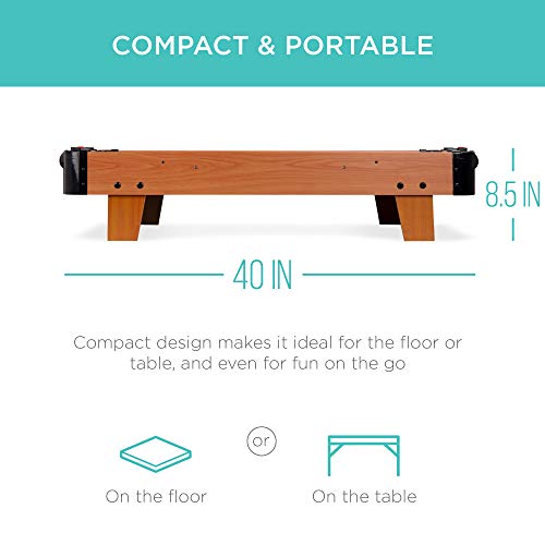 Portable Tabletop Air Hockey Table - Brown