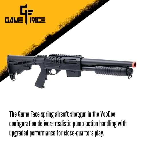 Game Face VooDoo Spring-Powered Airsoft Shotgun, 6mm, 390 FPS