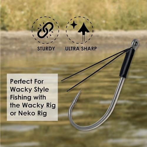 Reaction Tackle 1/0 Weedless Neko & Wacky Hook - High Carbon Steel, 25-Pack