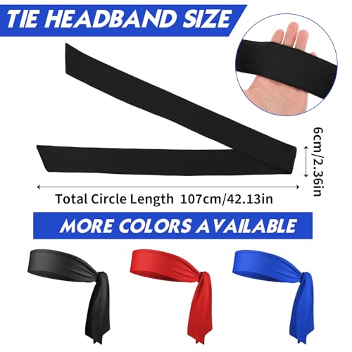 Adjustable Sports Headbands - 3-Pack Black, Royal Blue, Red