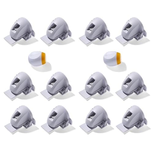 Safety 1st Adhesive Magnetic Cabinet Locks, Includes 12 Child Locks for Cabinets & Drawers, 2 Keys, White
