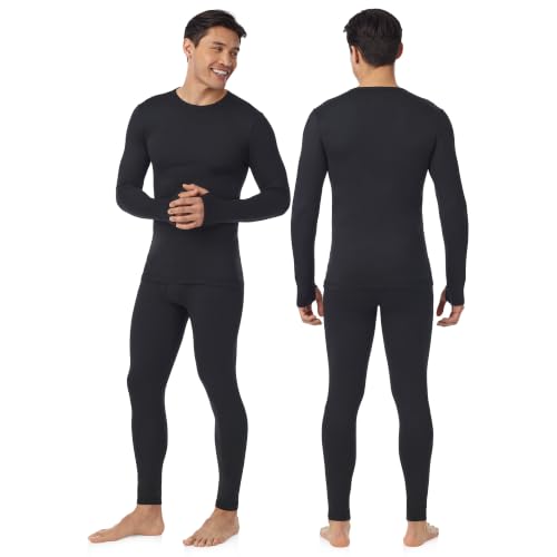 Cuddl Duds Heavyweight Men's Thermal Base Layer Set - Large, Black