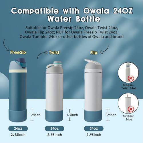 Silicone Water Bottle Boot 2PCS - Denim, 24oz Protective Cover