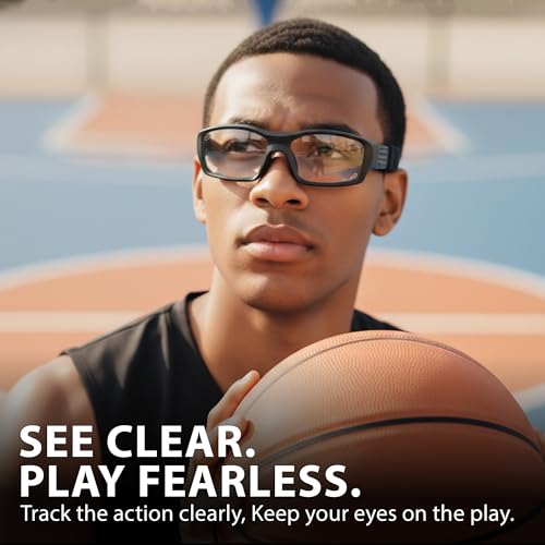 Sports Protection Goggles - Safety Glasses for Basketball & Outdoor Sports - Black