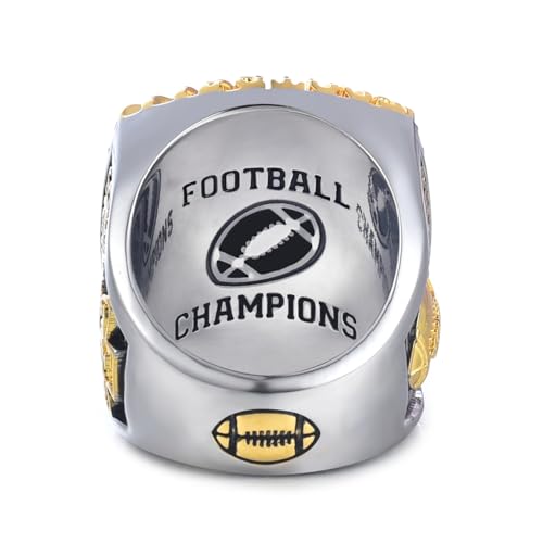 Football Championship Ring - Size 11, Two-Tone Gold & Silver