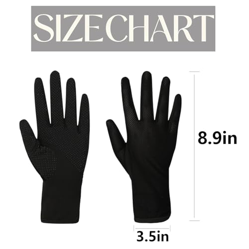 Men's Summer Cycling Gloves - Full Finger Sun Protection - Black