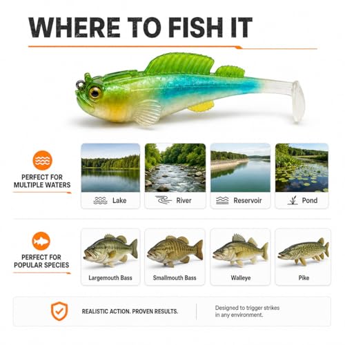 Realistic Bass Fishing Lure Set - 4pcs Soft Swimbaits TT04
