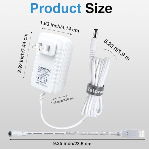 6ft Power Cord Replacement for Graco Baby Swing - 5V 2A Adapter