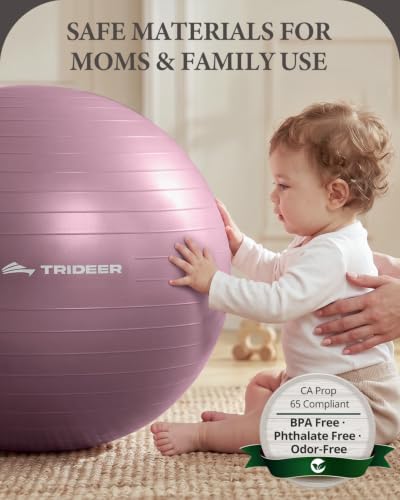 Yoga Stability Ball for Core Strength, Balance & Posture - 55/65/75cm