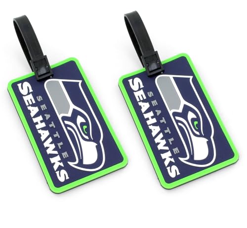 Seattle Seahawks Luggage Bag Tags - 2 Pack Travel Identifiers