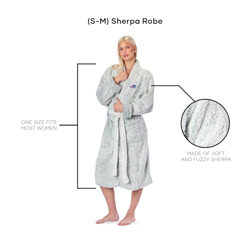 Sherpa Bath Robe - Buffalo Bills - Small/Medium - Gray