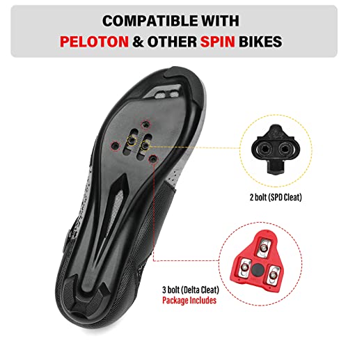 Unisex Cycling Shoes for Indoor & Outdoor Riding - Grey 11 Women/9.5 Men