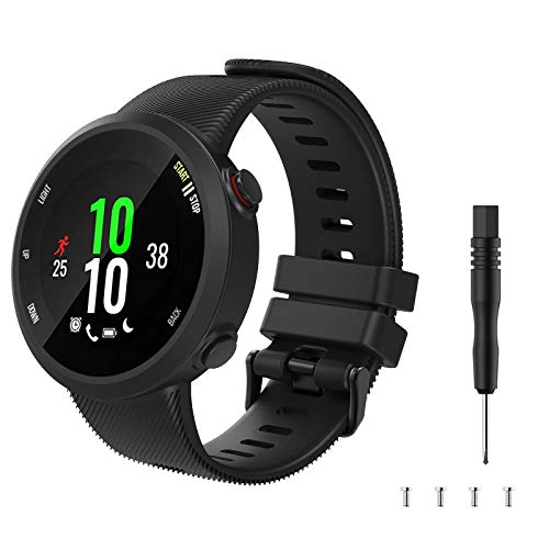 Silicone Watch Band for Garmin Forerunner 45 - Black