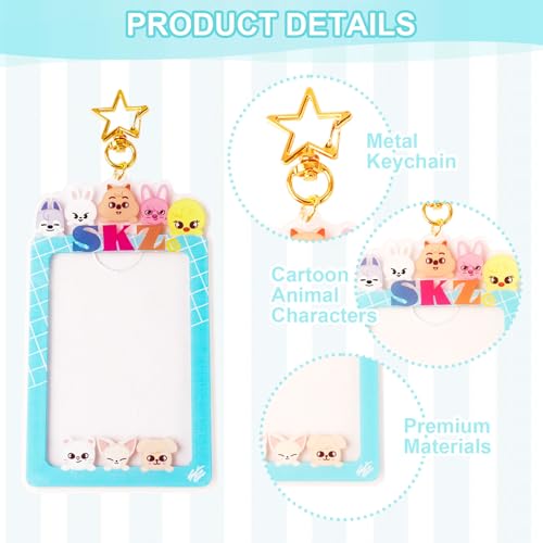 Cute Animal Photo Card Holder Keychain - ID & Credit Card Case