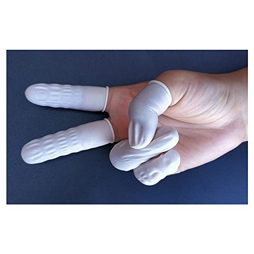 Finger Cots, (Medium,1200 Pcs) Disposable Latex Finger Covers Anti Static Rubber Fingertips Protective for Electronic Repair,Crafting Industrial Apply,White