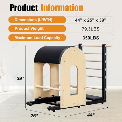 Wooden Pilates Ladder Barrel for Home Workout - Black