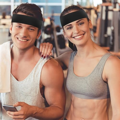 Adjustable Sports Head Tie Sweatband for Men and Women - Black