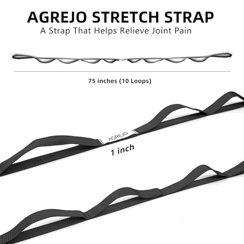 Stretching Strap Yoga Strap - 2-Pack Black/Green for Physical Therapy & Exercise