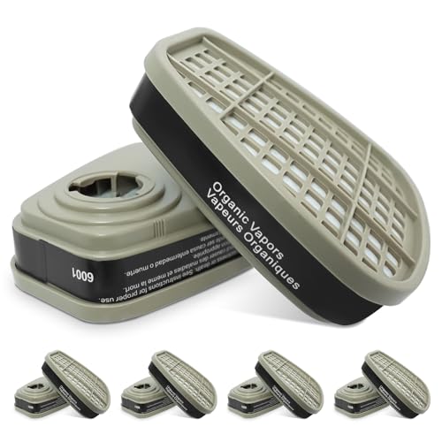 5/PK 6001 Filter Cartridges for Respirator, Replacement Respirator for 6200,6800,4008 Series, Organic Vapor Cartridge for Filtration of Gas,Paints,and Chemicals.