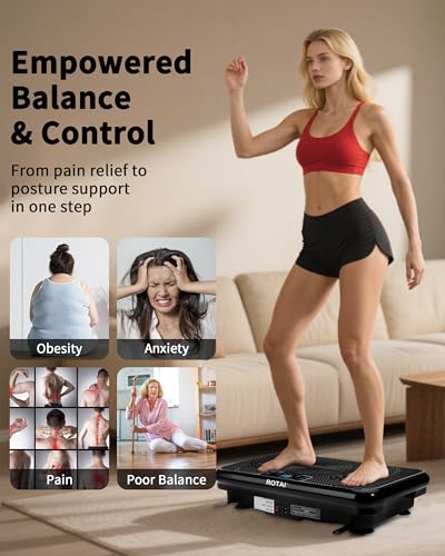 Whole Body Vibration Plate Machine for Weight Loss - Bright Black