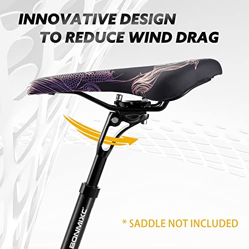 BONMIXC Suspension Seatpost 27.2mm 400mm Long for Tall Riders Shock Absorbing