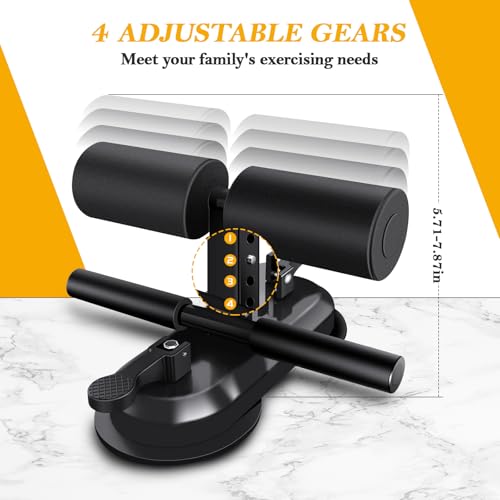 Portable Sit Up Bar with Dual Suction Cups - Adjustable Foot Holder