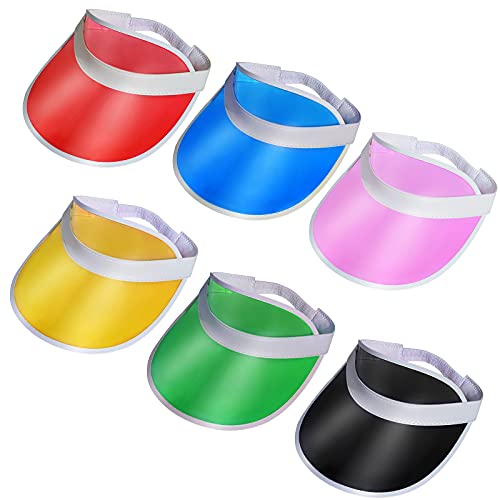 6 Pack UV Protection Sun Visor Hats - Lightweight & Breathable