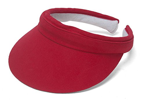 Cotton Clip-On Visor for Sun Protection - One Size / Red