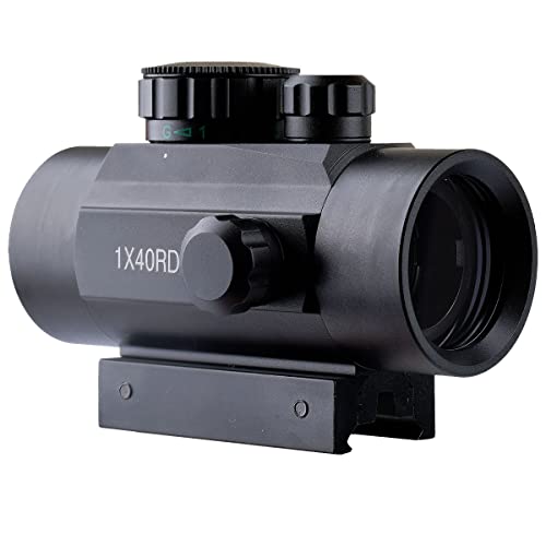 CTOPTIC 1x40mm Red Green Dot Sight with Mount Rails for Rifles, Black