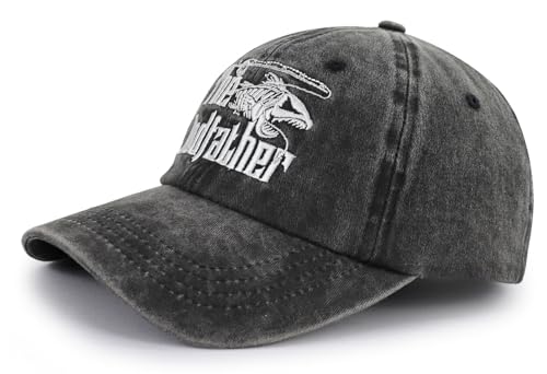 The Rodfather Pugfather Dogfather Grilfather Hats for Men - Adjustable Embroidered Dad Baseball Cap (The Rodfather)