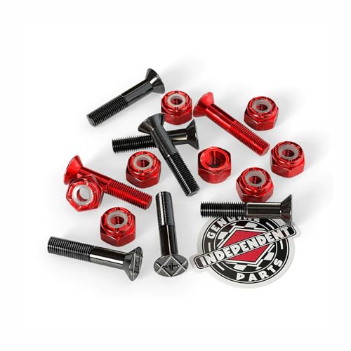 Skateboard Cross Bolts - Phillips Hardware, 7/8" - Black & Red