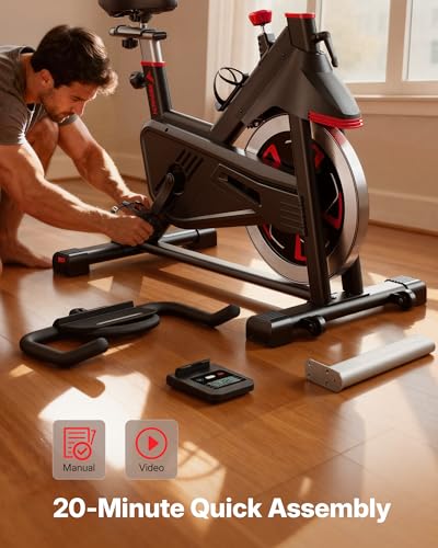 Magnetic Exercise Bike for Home Gym - S38 Red, 300 lbs Capacity
