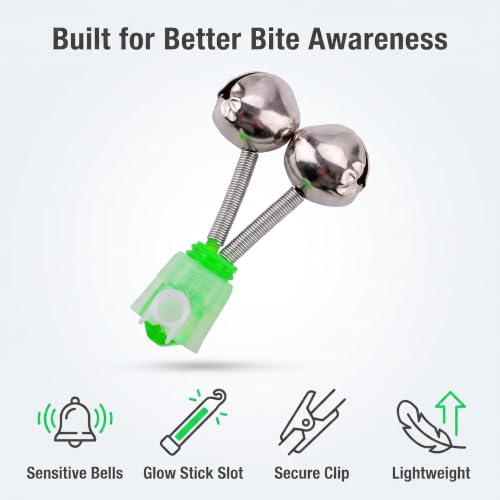 10 PCS Silver Fishing Rod Bells - Double Bell Bite Indicators