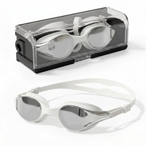 Yingruite Silver Mirror No-Leak Anti-Fog Adult Swim Goggles