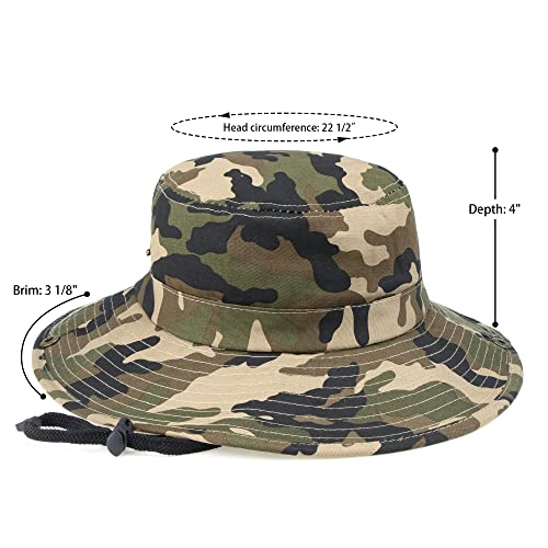 Kids Camouflage Bucket Sun Hat - UV Protection, 5-9 Years