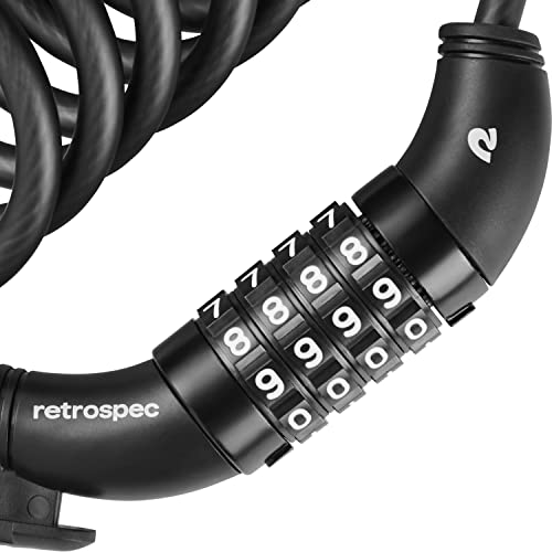 Cable Bike Lock - 12mm Integrated Combo Lock, Matte Black