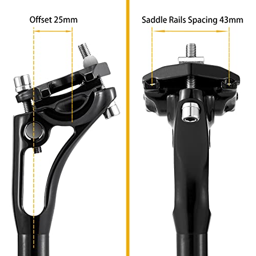 BONMIXC Suspension Seatpost 27.2mm 400mm Long for Tall Riders Shock Absorbing
