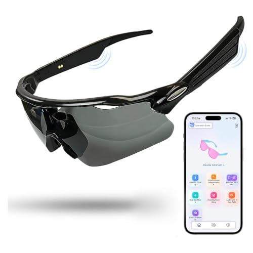 Smart Bluetooth Sunglasses with Open Ear Audio - Black & Grey