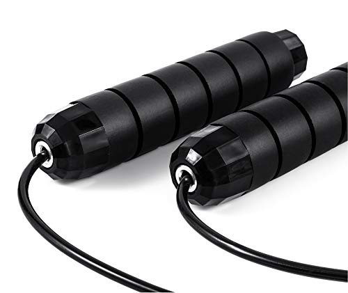 Adjustable Jump Rope - Tangle-Free Skipping Rope for Home Gym - Black