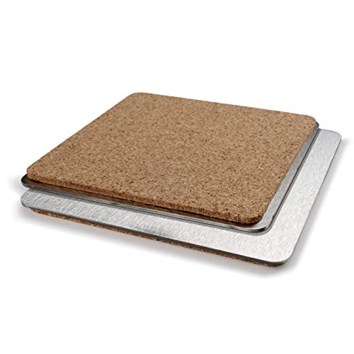 Chicago Bears Drink Coasters Set of 4 | Stainless Steel with Cork Backing